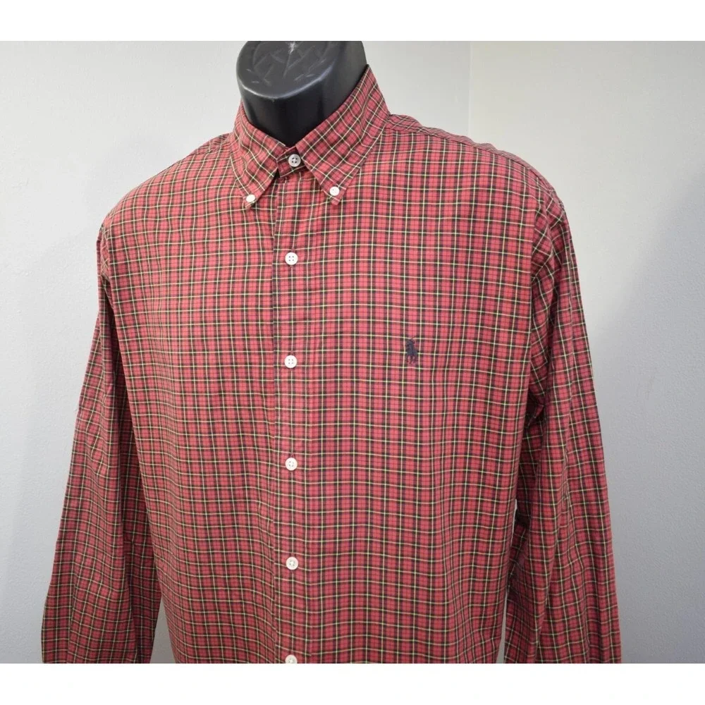 Polo Ralph Lauren Blake Dress Shirt Plaid Long Sleeve Button Up Mens Size Medium